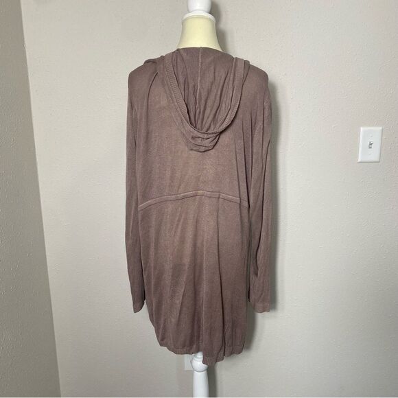 Torrid Plus Size Hooded Anorak Open Front Brown Cardigan Women's Size 2X - Picture 12 of 16
